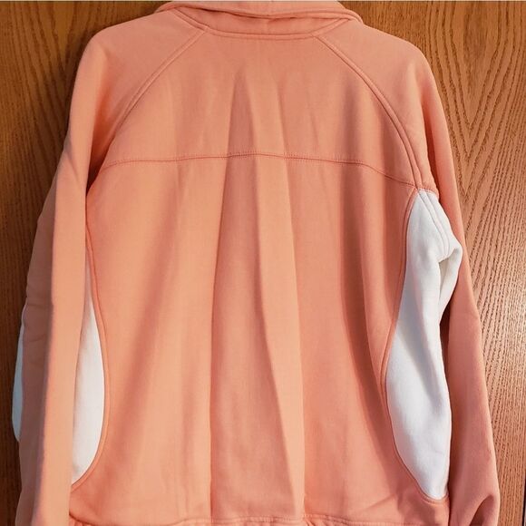 Thermal Lined Peach/White Heavy Sweatshirt Jacket Sz L - Picture 3 of 7